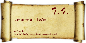 Taferner Iván névjegykártya